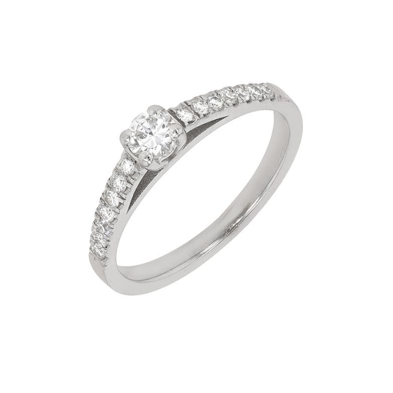 Solitaire diamants 0.41 carat or blanc 2.65g Comme neuf -  reconditionné disponible sur Gemme Les Bijoux